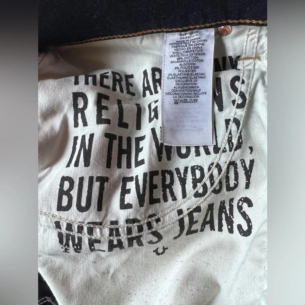 MENS TRUE RELIGION‎ RICKY RELAXED STRAIGHT JEANS SIZE 34